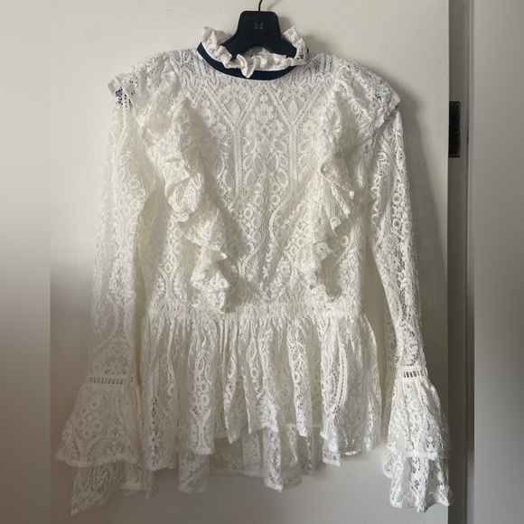 Lace Peplum Top - Picture 1 of 4